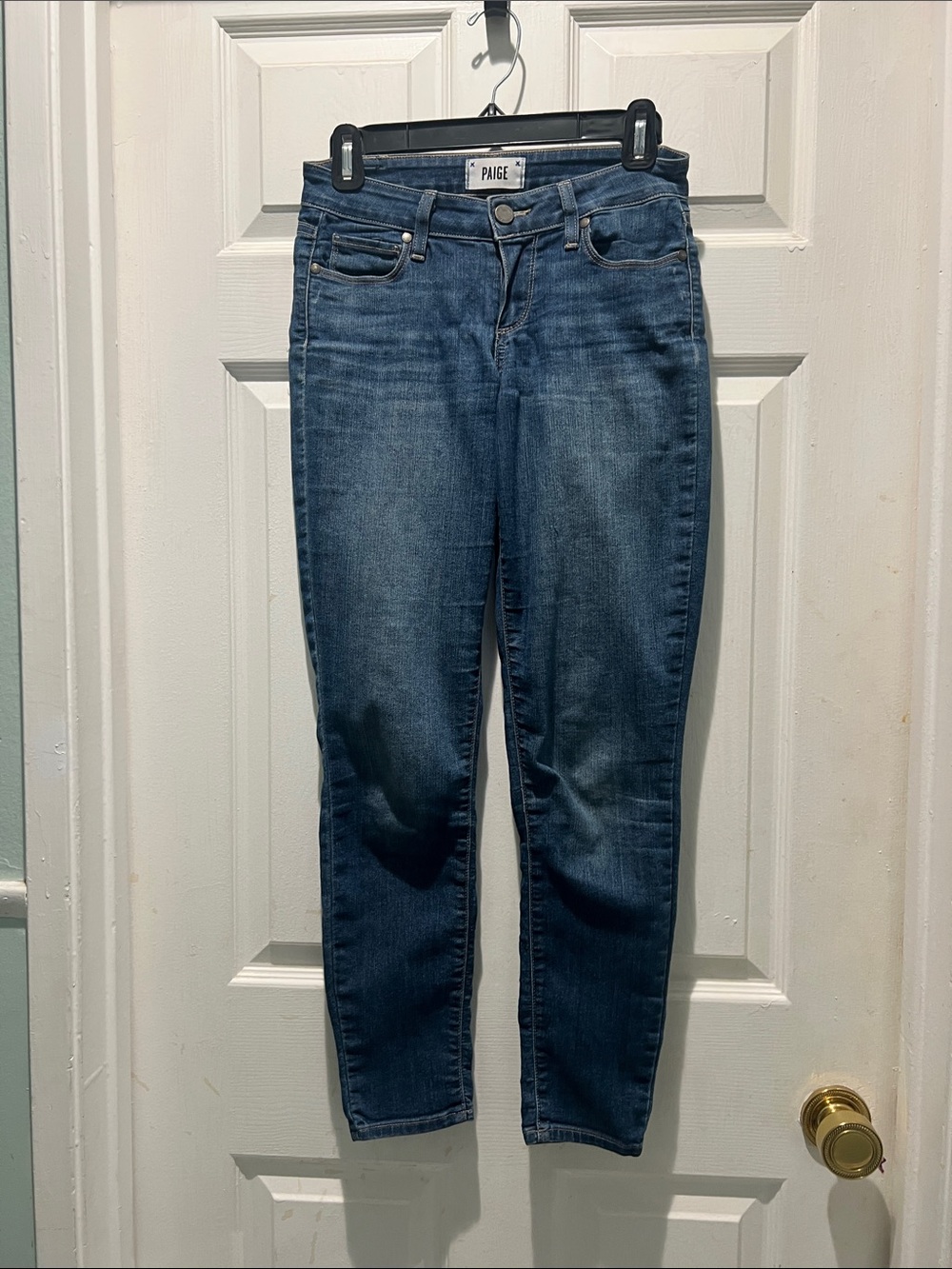PAIGE Skinny Jeans in Dark Blue Wash